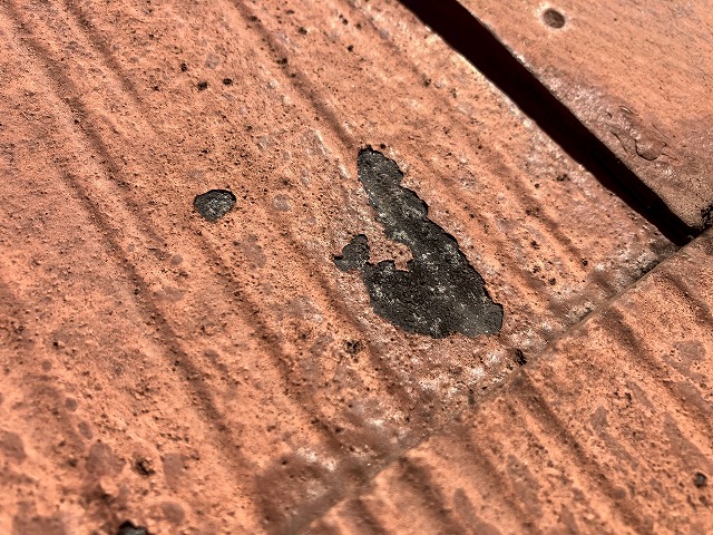 塗装が欠けている